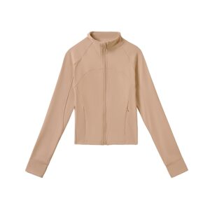 Áo khoác thể thao trơn 2610YFT Nâu caramel