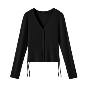 Áo thun dài tay Cardigan 5071TX Đen